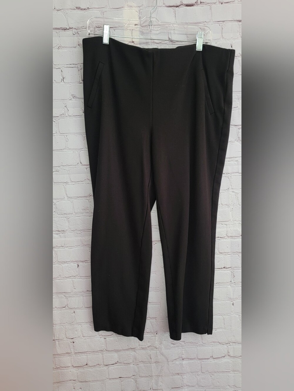 Chico's Black Straight-Leg Ponte Trousers